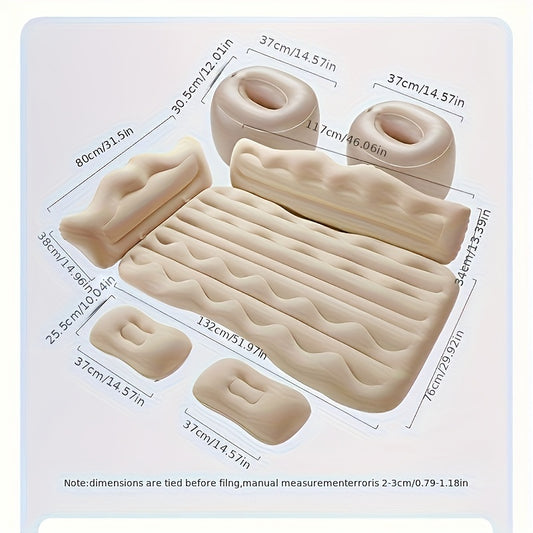 Foldable Inflatable Car Air Mattress for SUV & RV | Portable Travel Air Bed with Rear Seat Cushion For Comfortable Sleep